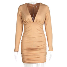 Load image into Gallery viewer, Autumn Winter Women Long Sleeve V Neck Dress Sexy Women Bandage Bodycon Dress Knee Length Night Club Party Midi Dresses Vestidos