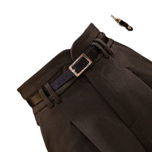 Load image into Gallery viewer, Autumn Winter Women&#39;s Ankle-Length Pants Wool Suit Thick Pants Women High Waist Harem Pants with Belt  Womens Loose Trousers