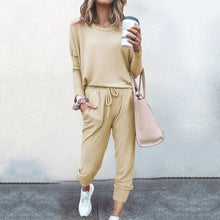 Load image into Gallery viewer, Autumn Winter Women&#39;s Print Leisure Two Piece Suit Home Loose Sports Fashion Leisure Suit Fashion Top And Pants S-3XL