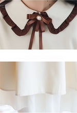 Load image into Gallery viewer, Autumn Women&#39;s Clothing Dress Sweet Retro Long-sleeved Bow Cute Lapel Solid Color Simple French Dress Red Vestidos de mujer