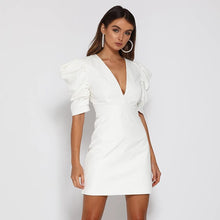 Load image into Gallery viewer, Autumn Women&#39;s Sexy Open Back V-neck Princess Sleeve Women Party Beach White Bodycon Dress Elegant Ladies Dresses Clothes Gothic