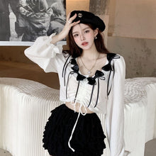 Load image into Gallery viewer, Autumn Y2K Chiffon Blouse Shirt Women Long Sleeve Elegant Sweet Chic Blouse Female Korean Fashion Bow Short Designer Tops 2021