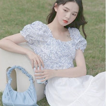 Load image into Gallery viewer, Backless Beach Sweet Casual Blouse Women Bubble Sleeve Designer Sexy Party T-shirt High Street Summer Clothes Korean Ladies 2021