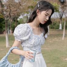 Load image into Gallery viewer, Backless Beach Sweet Casual Blouse Women Bubble Sleeve Designer Sexy Party T-shirt High Street Summer Clothes Korean Ladies 2021