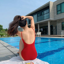 Load image into Gallery viewer, Backless Korean Style One Piece Swimwear Women Swimwear Push Up Swimsuit High Quality Bathing Suit sexy Monokini Beachwear 2020