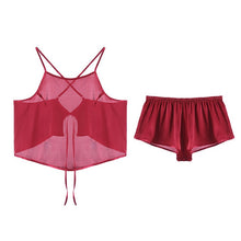 Load image into Gallery viewer, Backless Lace Sexy Lingerie Underwear Suspender Tops Home Clothes Sexy Nightdress Summer Women Satin Shorts Pajama Set