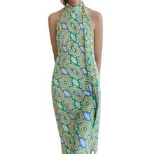 Load image into Gallery viewer, Backless Print Summer Long Dress Women 2021 Green Sundress Beach Sleeveless Vintage Split Halter Neck Maxi Dresses Party Robe