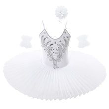 Load image into Gallery viewer, Ballerina Fairy Prom Costume Kids Sequined Rhinestone Dress Girls Dance wear Gymnastic Ballet Leotard Tutu Dress with Arm Sleeve