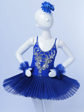 Load image into Gallery viewer, Ballerina Fairy Prom Costume Kids Sequined Rhinestone Dress Girls Dance wear Gymnastic Ballet Leotard Tutu Dress with Arm Sleeve