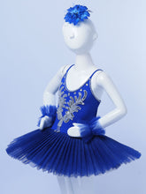 Load image into Gallery viewer, Ballerina Fairy Prom Costume Kids Sequined Rhinestone Dress Girls Dance wear Gymnastic Ballet Leotard Tutu Dress with Arm Sleeve