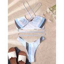 Load image into Gallery viewer, Bandage Bikinis 2021 Sexy Women Swimsuit Swimwear Female Brazilian Thong Patchwork Bather Bikini Set Biquini Bathing Suit Beach