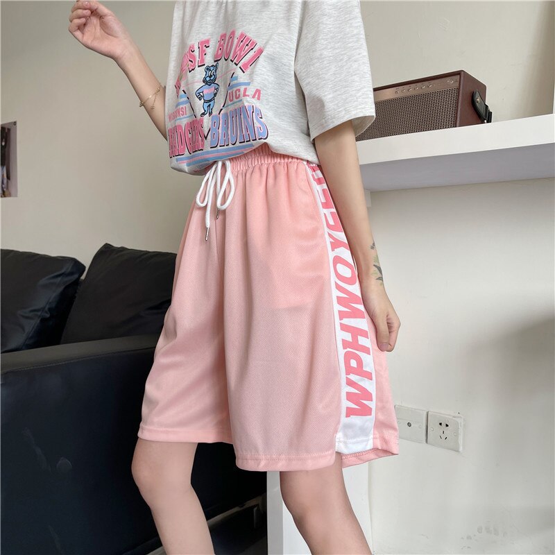 Basketball Outer Wear Large Size Shorts Mujer Loose Middle Pants Pink Short Feminino Korean Fashion Womens Clothing Young Casual