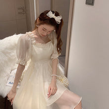 Load image into Gallery viewer, Beach Elegant Strap Dress Women 2021 Off Shoulder Ruffle Korean Fashion Sweet Dress Solid Short Sleeve Boho Casual Dress Summer