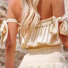 Load image into Gallery viewer, Beachwear Holiday Mini Dress Women 2021 Summer New Arrivals Waist Fashion Ruffled Off-The-Shoulder And Chest-Wrapped Short Dress