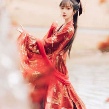 Load image into Gallery viewer, Beauty Makeup New Traditional Chinese Hanfu Dress Spring and Autumn Models Two-piece Full Chest Fairy Skirt Red Cosplay Costume