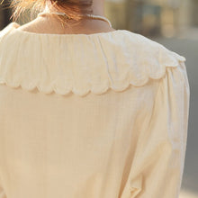 Load image into Gallery viewer, Beige Jacquard Shirt Women&#39;s Spring Autumn New French Retro Design Chic Long Sleeved Women Blouse Elegant Sweet Casual Blusas