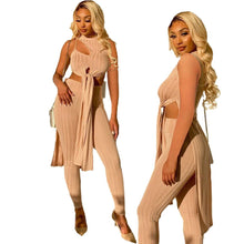 Load image into Gallery viewer, Best Match Solid Color Two Piece Pants Set Women Clothes Trendy Chic Off Shoulder Top And High Waist Trousers Wholesale
