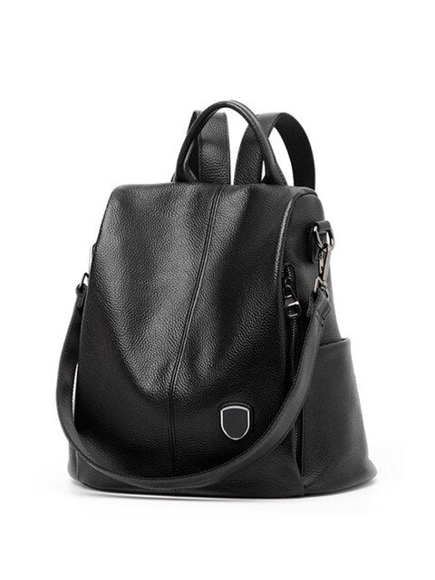 Big handbag new leather head layer cowhide backpack women's multifunctional backpack