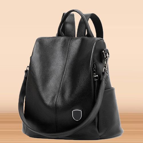 Big handbag new leather head layer cowhide backpack women's multifunctional backpack