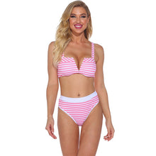 Load image into Gallery viewer, Bikini 2021 Women&#39;s Swimsuits Swimsuit Separate Bathing Suit Pink Sling Stripe Summer Casual