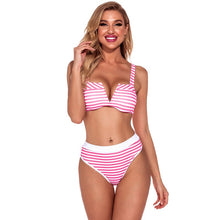 Load image into Gallery viewer, Bikini 2021 Women&#39;s Swimsuits Swimsuit Separate Bathing Suit Pink Sling Stripe Summer Casual