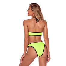 Load image into Gallery viewer, Bikini Bandeau Swimsuits Bathing Suit Women Push Up Fluorescence Sling Hanging Neck Sexy Strapless