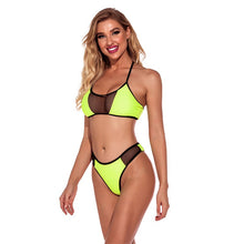 Load image into Gallery viewer, Bikini Bandeau Swimsuits Bathing Suit Women Push Up Fluorescence Sling Hanging Neck Sexy Strapless