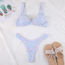 Load image into Gallery viewer, Bikini Low Waist Strap Swimsuit Women Swimwear Female Print Sexy Bathing Suit Swimming Suit Beachwear Thong Bikinis