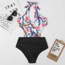 Load image into Gallery viewer, Bikini Set One Piece Swimsuit Beachwear V Neck Sexy Swimming Suit Sports Printing Sling