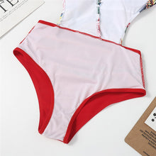 Load image into Gallery viewer, Bikini Set One Piece Swimsuit Beachwear V Neck Sexy Swimming Suit Sports Printing Sling