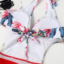 Load image into Gallery viewer, Bikini Set One Piece Swimsuit Beachwear V Neck Sexy Swimming Suit Sports Printing Sling