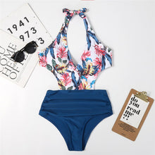 Load image into Gallery viewer, Bikini Set One Piece Swimsuit Beachwear V Neck Sexy Swimming Suit Sports Printing Sling
