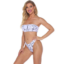 Load image into Gallery viewer, Bikini Set Swimsuit Bandeau Beachwear One Word Collar Strapless Swimsuit Sports High Waist