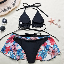 Load image into Gallery viewer, Bikini Set Women&#39;s Swimwear Sexy Beachwear Tie Swimsuit Backless Strapless Hakama Solid Color Simplicity