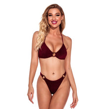 Load image into Gallery viewer, Bikini Swimsuit Swimwear Solid 2021 Summer High Waist Underwear Set Thin Sling Sexy Strapless