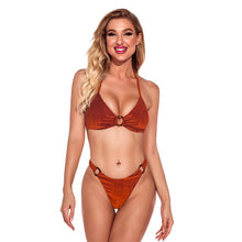 Load image into Gallery viewer, Bikini Swimsuit Swimwear Solid 2021 Summer High Waist Underwear Set Thin Sling Sexy Strapless