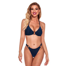 Load image into Gallery viewer, Bikini Swimsuit Swimwear Solid 2021 Summer High Waist Underwear Set Thin Sling Sexy Strapless