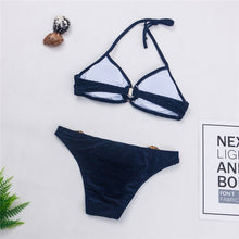 Load image into Gallery viewer, Bikini Swimsuit Swimwear Solid 2021 Summer High Waist Underwear Set Thin Sling Sexy Strapless