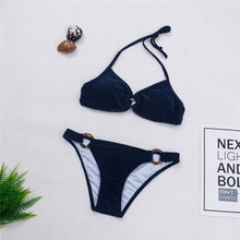 Load image into Gallery viewer, Bikini Swimsuit Swimwear Solid 2021 Summer High Waist Underwear Set Thin Sling Sexy Strapless