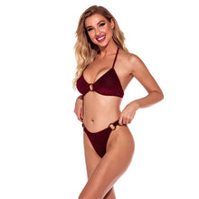 Load image into Gallery viewer, Bikini Swimsuit Swimwear Solid 2021 Summer High Waist Underwear Set Thin Sling Sexy Strapless