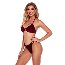 Load image into Gallery viewer, Bikini Swimsuit Swimwear Solid 2021 Summer High Waist Underwear Set Thin Sling Sexy Strapless