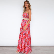 Load image into Gallery viewer, Bikoles Summer Sexy Strapless Spaghetti Straps Women&#39;s Dress 2021 New Fashion Bohemia Flowers Print Blit Tunic Maxi Ladies Robe