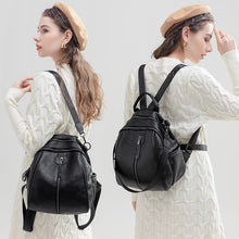 Load image into Gallery viewer, Black Backpack for Women Genuine Leather Cowhide Bagback Girl Commuter Bags Small Cute Travel Bag 2023 New Fashion Design Luxury