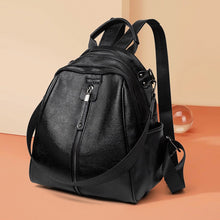 Load image into Gallery viewer, Black Backpack for Women Genuine Leather Cowhide Bagback Girl Commuter Bags Small Cute Travel Bag 2023 New Fashion Design Luxury