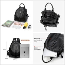 Load image into Gallery viewer, Black Backpack for Women Genuine Leather Cowhide Bagback Girl Commuter Bags Small Cute Travel Bag 2023 New Fashion Design Luxury