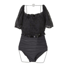 Load image into Gallery viewer, Black Bikini Set Women Push Up Padded  Swimwear Short Sleeve Swimsuit Summer Beach Wear High Waist Biquinis 2021 Hot Sale