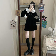 Load image into Gallery viewer, Black Gothic Dress Women Elegant Retro Japanese Style Party Mini Dress Female  High Street Casual Kawaii Korean Dress Women 2020