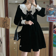Load image into Gallery viewer, Black Gothic Dress Women Elegant Retro Japanese Style Party Mini Dress Female  High Street Casual Kawaii Korean Dress Women 2020