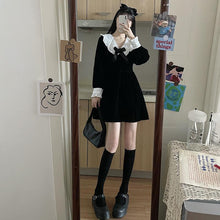 Load image into Gallery viewer, Black Gothic Dress Women Elegant Retro Japanese Style Party Mini Dress Female  High Street Casual Kawaii Korean Dress Women 2020