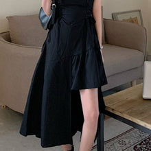Load image into Gallery viewer, Black Spaghetti Strap Robe Goth Women Summer 2021 Elegant Sexy Party Irregular Gothic Long Dress Korean Style Clothes Vestidos